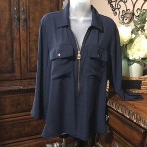Michael Kors Navy blue  3/4 Sleeve Blouse